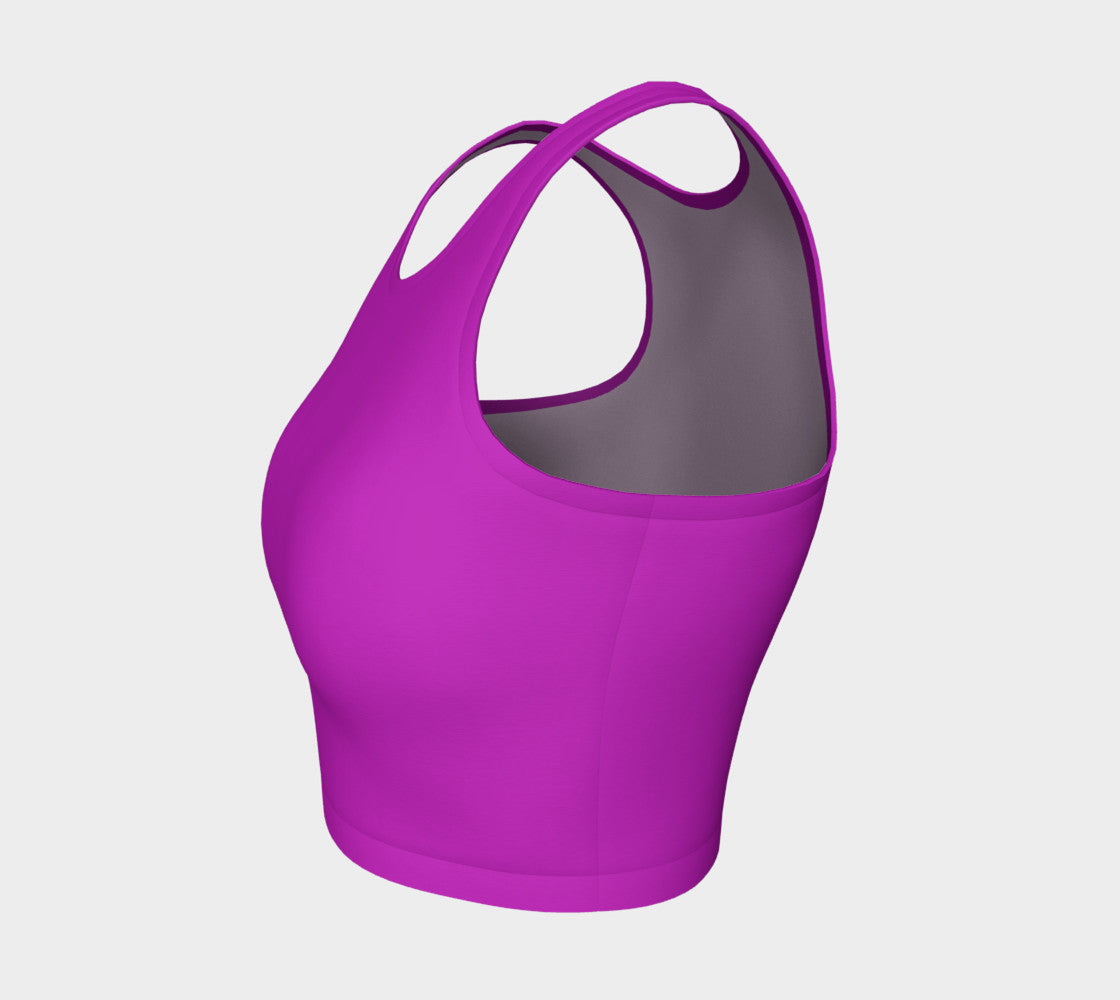 Solid Athletic Crop Top - Purple - SummerTies