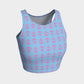 Anchor Toss Athletic Crop Top - Pink on Light Blue - SummerTies