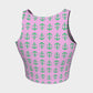 Anchor Toss Athletic Crop Top - Green on Pink - SummerTies