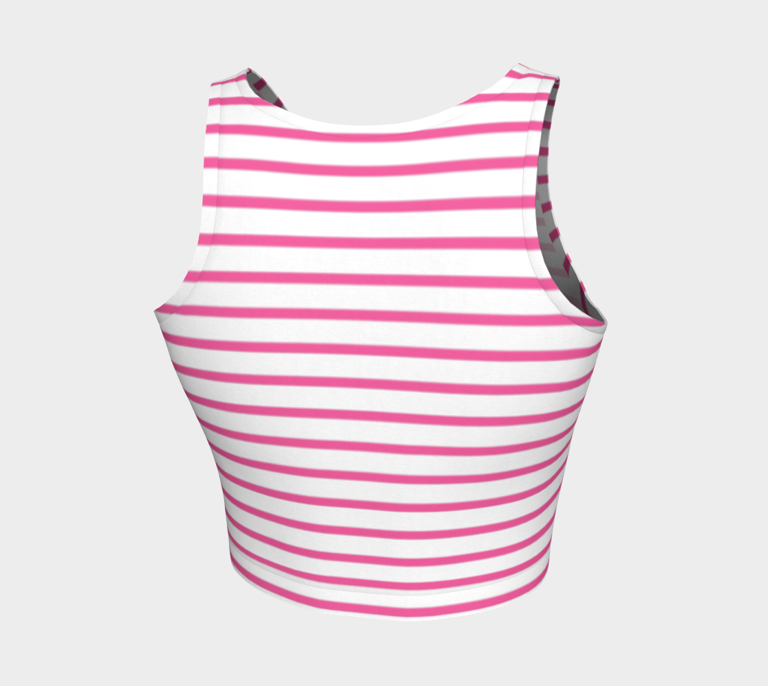 Striped Athletic Crop Top - Pink on White - SummerTies