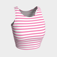 Striped Athletic Crop Top - Pink on White - SummerTies