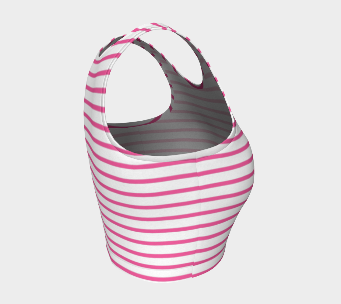 Striped Athletic Crop Top - Pink on White - SummerTies