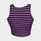 Striped Athletic Crop Top - Pink on Navy - SummerTies