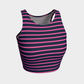 Striped Athletic Crop Top - Pink on Navy - SummerTies