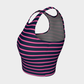 Striped Athletic Crop Top - Pink on Navy - SummerTies