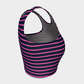 Striped Athletic Crop Top - Pink on Navy - SummerTies