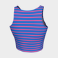 Striped Athletic Crop Top - Pink on Blue - SummerTies