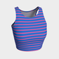 Striped Athletic Crop Top - Pink on Blue - SummerTies