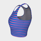 Striped Athletic Crop Top - Pink on Blue - SummerTies