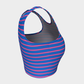 Striped Athletic Crop Top - Pink on Blue - SummerTies