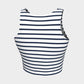 Striped Athletic Crop Top - Navy on White - SummerTies