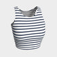 Striped Athletic Crop Top - Navy on White - SummerTies