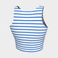 Striped Athletic Crop Top - Blue on White - SummerTies