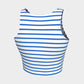 Striped Athletic Crop Top - Blue on White - SummerTies