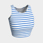 Striped Athletic Crop Top - Blue on White - SummerTies