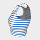 Striped Athletic Crop Top - Blue on White - SummerTies