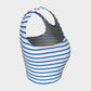 Striped Athletic Crop Top - Blue on White - SummerTies
