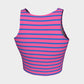 Striped Athletic Crop Top - Blue on Pink - SummerTies