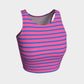 Striped Athletic Crop Top - Blue on Pink - SummerTies