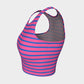 Striped Athletic Crop Top - Blue on Pink - SummerTies