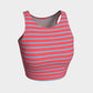 Striped Athletic Crop Top - Light Blue on Darker Coral - SummerTies