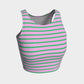 Striped Athletic Crop Top - Green on Light Pink - SummerTies