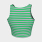 Striped Athletic Crop Top - Light Pink on Green - SummerTies