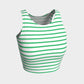Striped Athletic Crop Top - Green on White - SummerTies