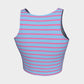 Striped Athletic Crop Top - Pink on Light Blue - SummerTies