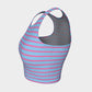 Striped Athletic Crop Top - Pink on Light Blue - SummerTies