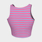 Striped Athletic Crop Top - Light Blue on Pink - SummerTies