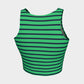 Striped Athletic Crop Top - Navy on Green - SummerTies