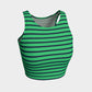Striped Athletic Crop Top - Navy on Green - SummerTies