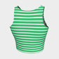Striped Athletic Crop Top - White on Green - SummerTies