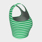 Striped Athletic Crop Top - White on Green - SummerTies