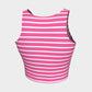 Striped Athletic Crop Top - White on Pink - SummerTies