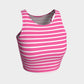 Striped Athletic Crop Top - White on Pink - SummerTies