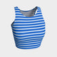 Striped Athletic Crop Top - White on Blue - SummerTies