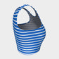Striped Athletic Crop Top - White on Blue - SummerTies