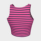 Striped Athletic Crop Top - Navy on Pink - SummerTies