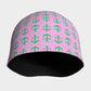 Anchor Toss Winter Beanie - Green on Light Pink - SummerTies