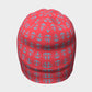 Anchor Toss Winter Beanie - Light Blue on Darker Coral - SummerTies