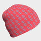 Anchor Toss Winter Beanie - Light Blue on Darker Coral - SummerTies