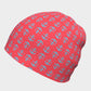 Anchor Toss Winter Beanie - Light Blue on Darker Coral - SummerTies