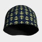 Anchor Toss Winter Beanie - Yellow on Navy - SummerTies