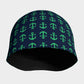 Anchor Toss Winter Beanie - Green on Navy - SummerTies