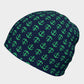 Anchor Toss Winter Beanie - Green on Navy - SummerTies