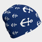 Anchor Pinwheel White on Navy Winter Beanie - SummerTies