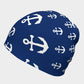 Anchor Pinwheel White on Navy Winter Beanie - SummerTies