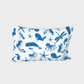 Multi Creature - Bed Pillow Case - Blue on White
